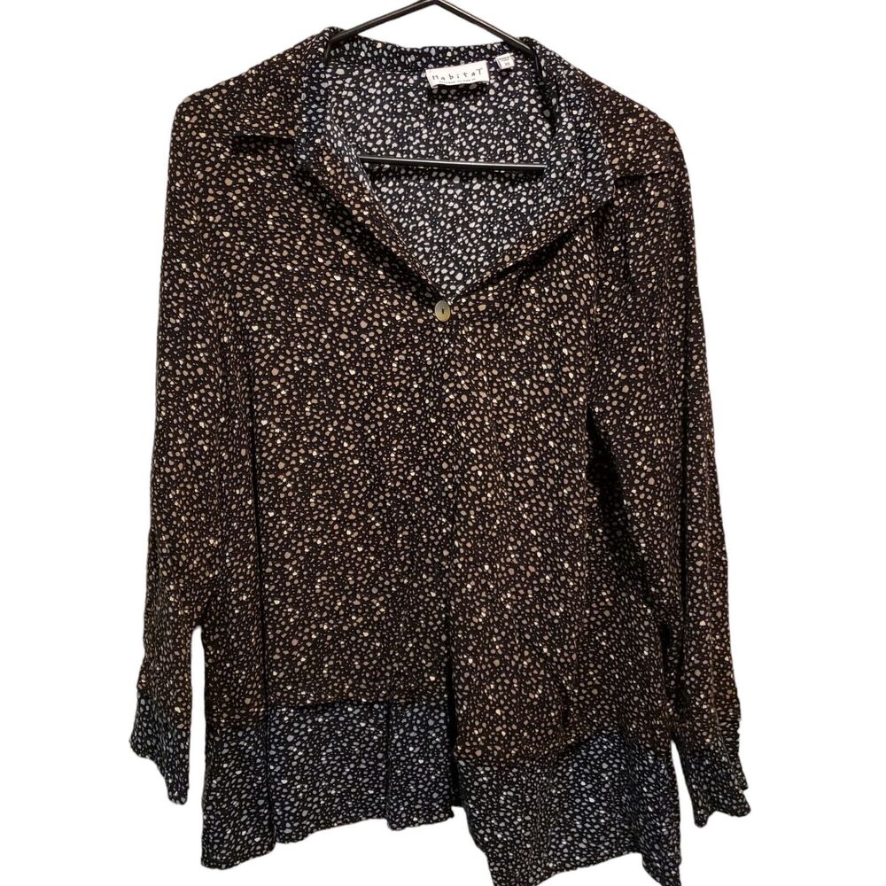 Habitat Clothes to Live In Size X- SMALL Top Button Down Lagenlook Boho